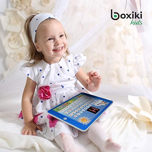 Miniatura 3 de Boxiki kids Tableta bilingüe de aprendizaje de español e inglés con pantalla LED Aprende español e inglés con juegos ABC y ortografía A los niños
