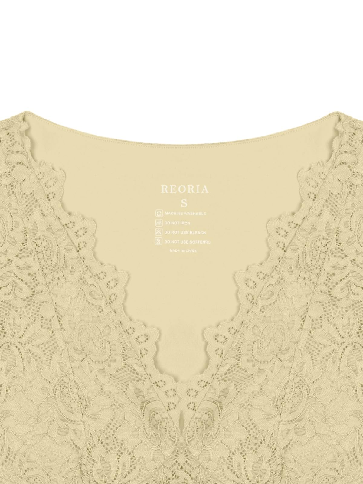 REORIA Womens Sexy V-Neck Sleeveless Double Lined Going Out Y2K Trendy Lace Cropped Tank Tops