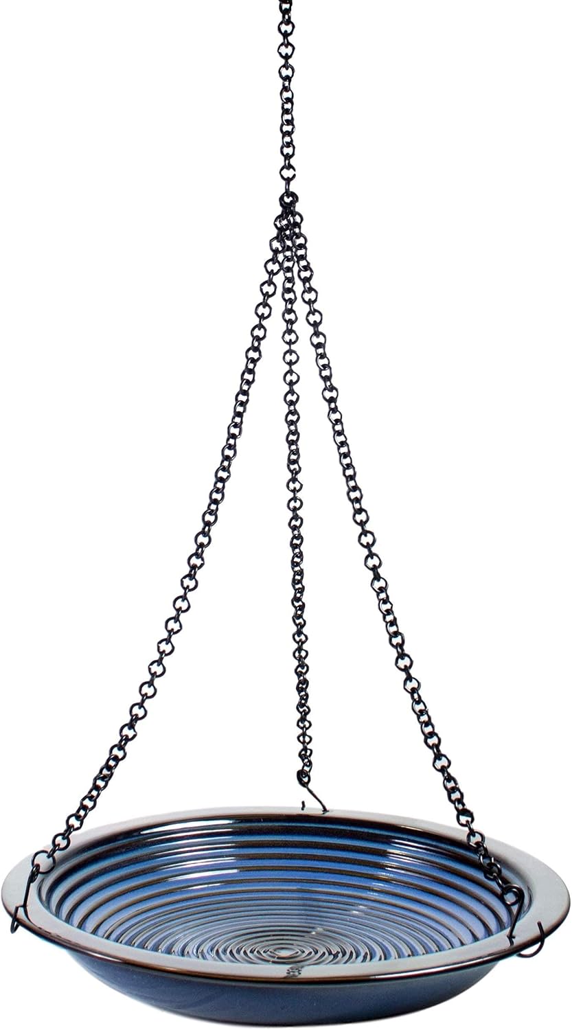 BYER OF MAINE Circles Hanging Bird Bath and Egg Fly Through Bird Feeder Bundle