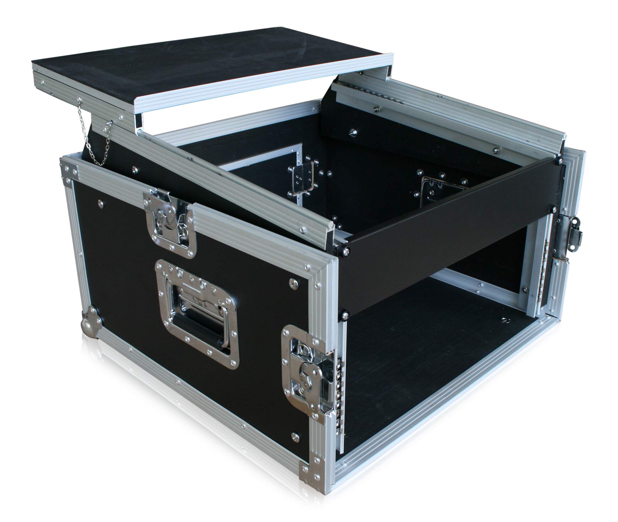 Winkelrack 6/10 HE mit Notebookablage Flightcase Laptop
