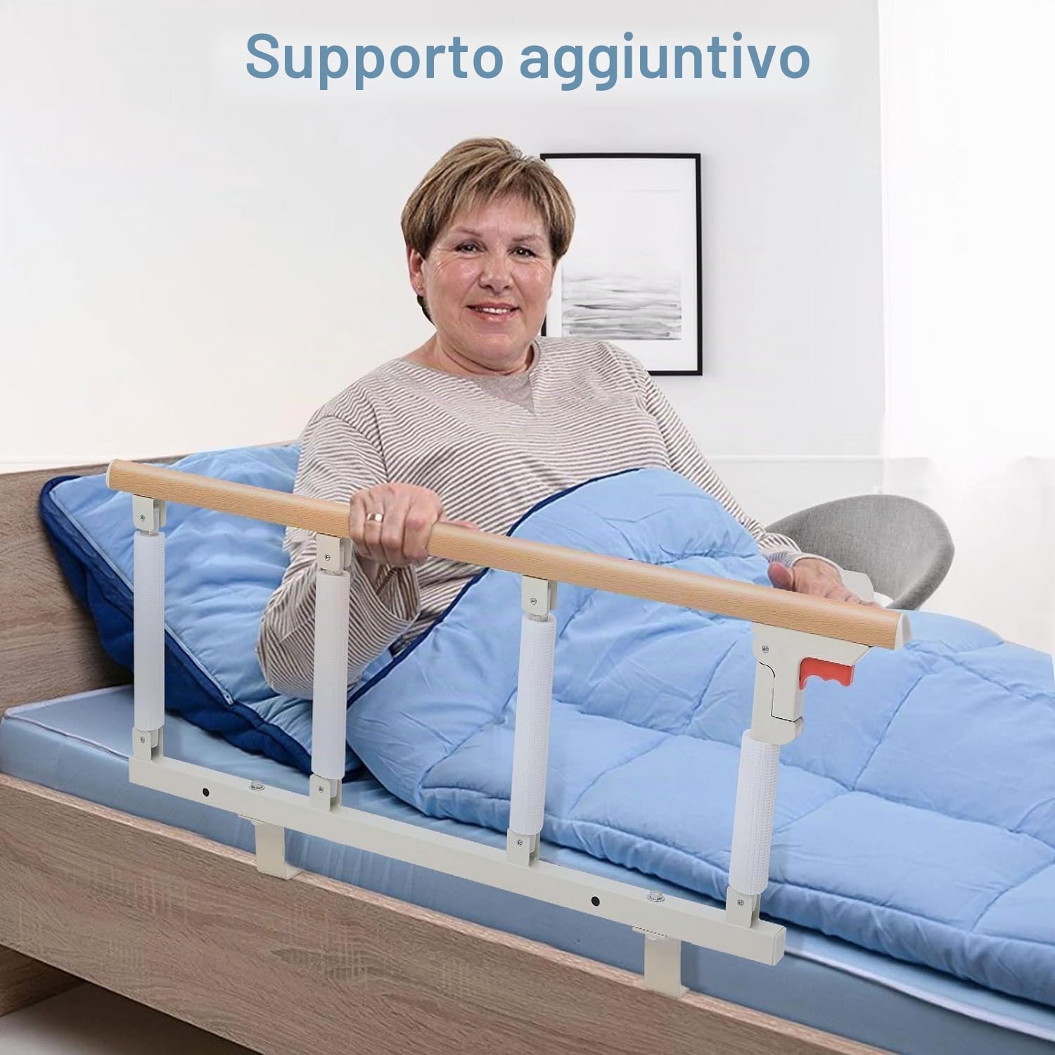 Sponda Letto Anziani, Sunowl Sponde Letto Anziani Anticaduta, Sbarra Letto per Anziani Disabili Gravidanza, Barriere per Letto Ribaltabile Portatile per Anziani Bambini, 93 x 36 CM