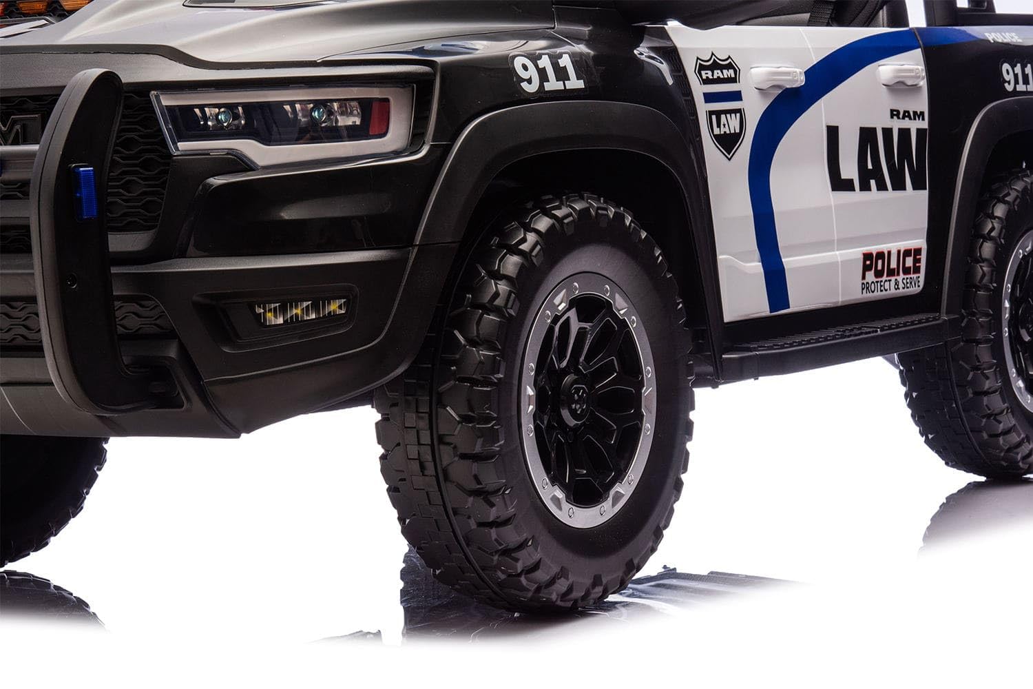 RAM 1500 RHO Oficjalnie licencjonowana policja Super Truck - Elektryczna ciężarówka dla dzieci (3-8 lat) - czarna