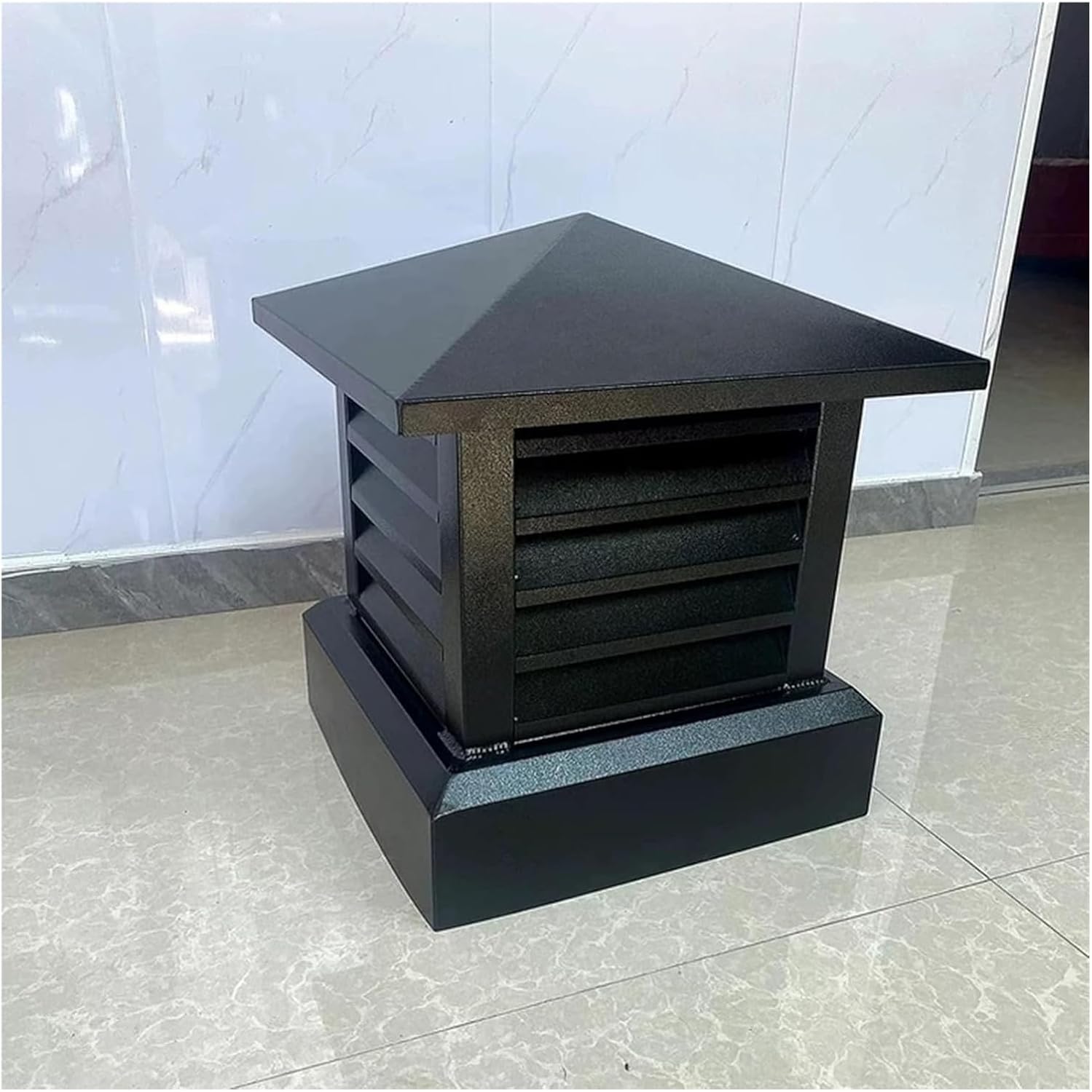Chimney Cap, 17" X 17" Chimney Cover, Black Chimney Caps for Outside, Roof Chimney Cover Rain Caps, Fireplace Chimney Caps for Outside(25x25cm/9.8x9.8in)