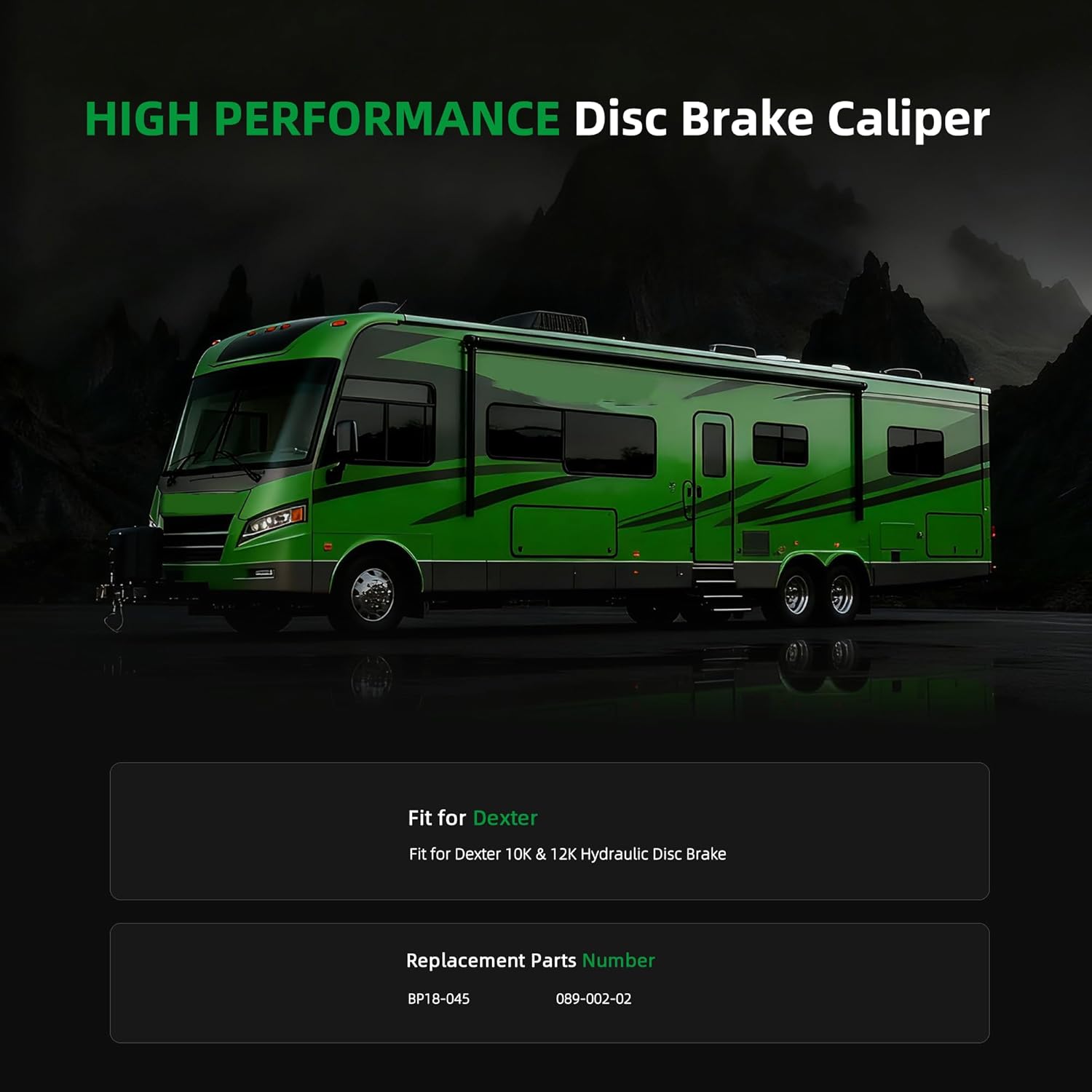 Right or Left Side Disc Brake Caliper Fit for Dexter 10K & 12K Hydraulic Disc Brake, Brake Caliper Replacement for BP18-045, 089-002-02