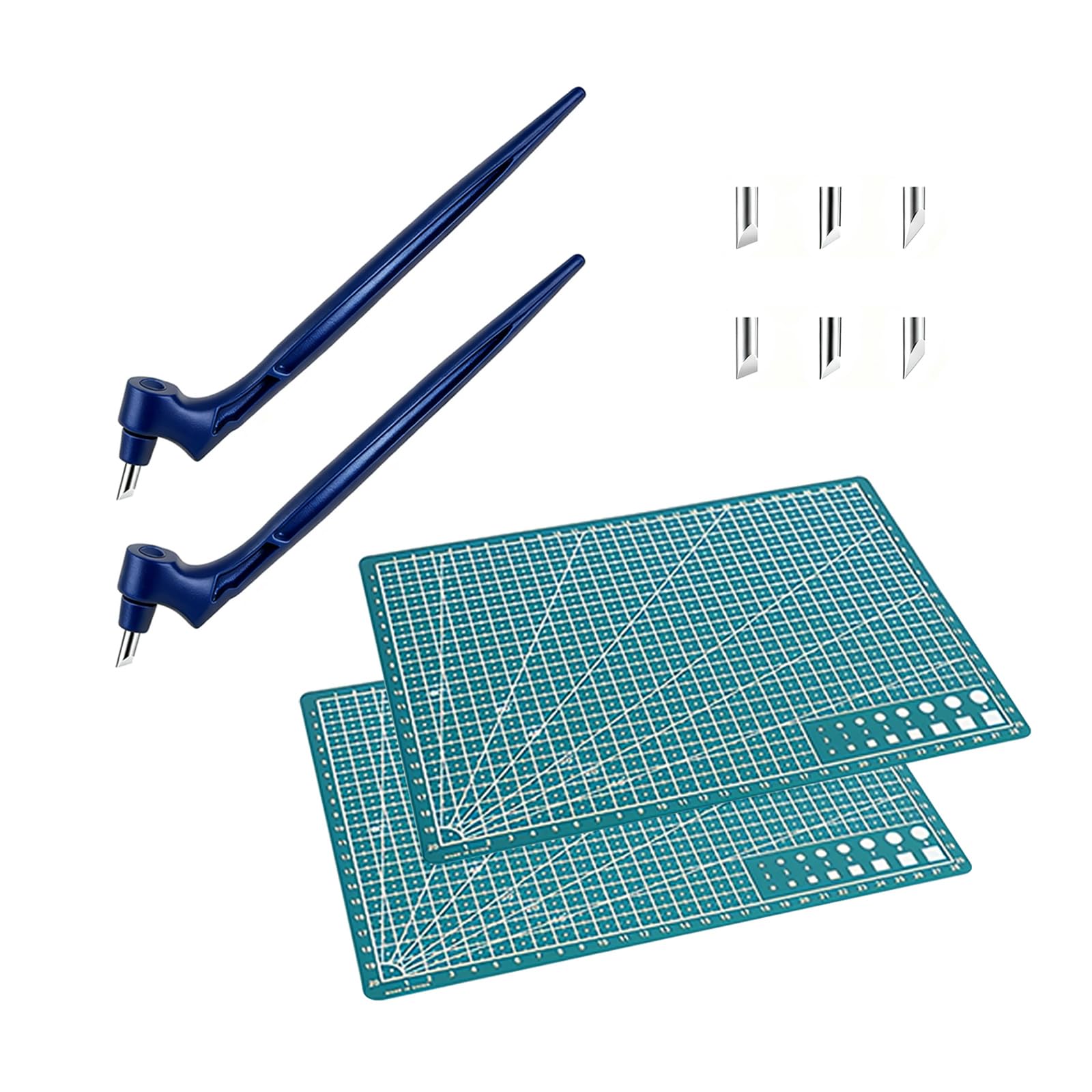 10 Piezas Cutter Precision Hoja Giratoria de 360 Grados de Acero Inoxidable con 6 Cuchillas de Repuesto, 2 Alfombrilla de Corte y 2 Cuchillo de Arte, para Manualidades