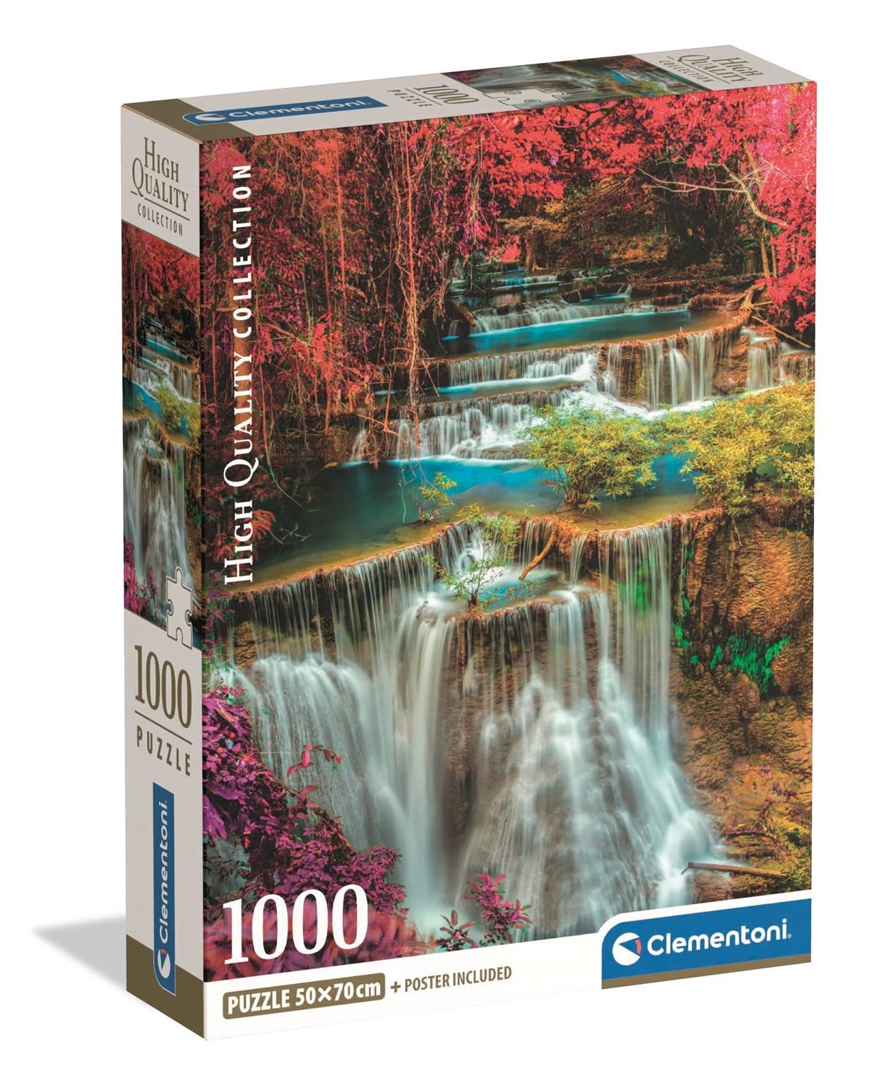 Clementoni Jigsaw Puzzle 1000 pieces Collection Colouful Thai Falls, Puzzle for Adults 14-99 Years, Compact box, Made in Italy, 39984