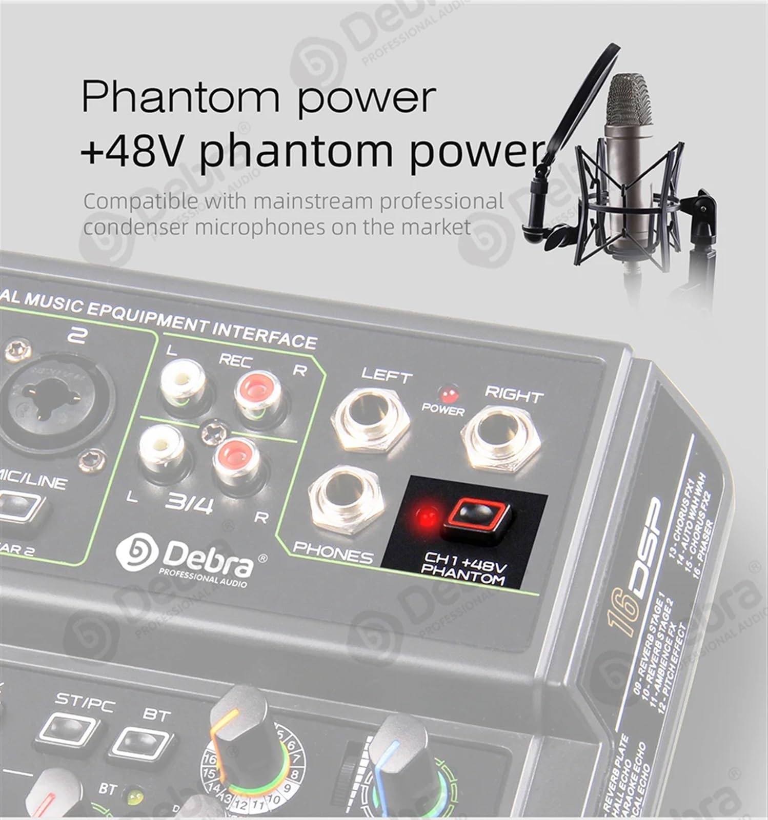 Tarjeta de Sonido de Interfaz de Audio D4-Live de 4 Canales con, alimentación Fantasma de +48 V, 16 Tipos de DSP, for transmisión en Vivo y grabación.,Gran Compatibilidad