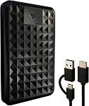 ModusTech Facet 1TB Disque dur externe Portable USB-C/USB 3.1 — Jusqu'à 2TB Mince HDD pour les sauvegardes, Gaming, PC, Mac, ordinateur portable, PS4, PS5, Xbox, Smart TV noir
