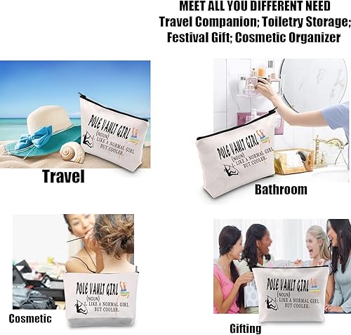 Miniatura 6 de JYTAPP Pole Vaulter Bolsa de maquillaje Pole Vault Regalos Pole Vault Girl Like a Normal Girl But Cooler Makeup Bag Gift For Pole Vaulters Zipper