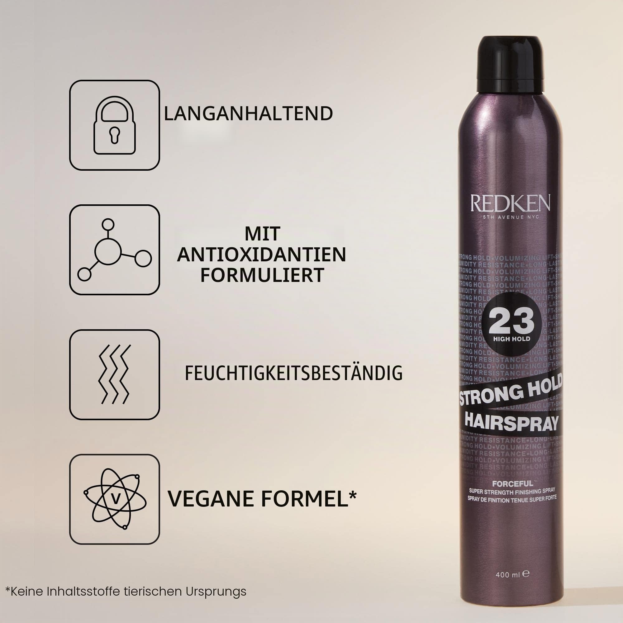 Redken Haarspray für alle Haartypen, Starker Halt, 24h Anti-Feuchtigkeit, Mit Vitamin C & E, Anti Frizz, Strong Hold Haarspray, 1 x 400 ml