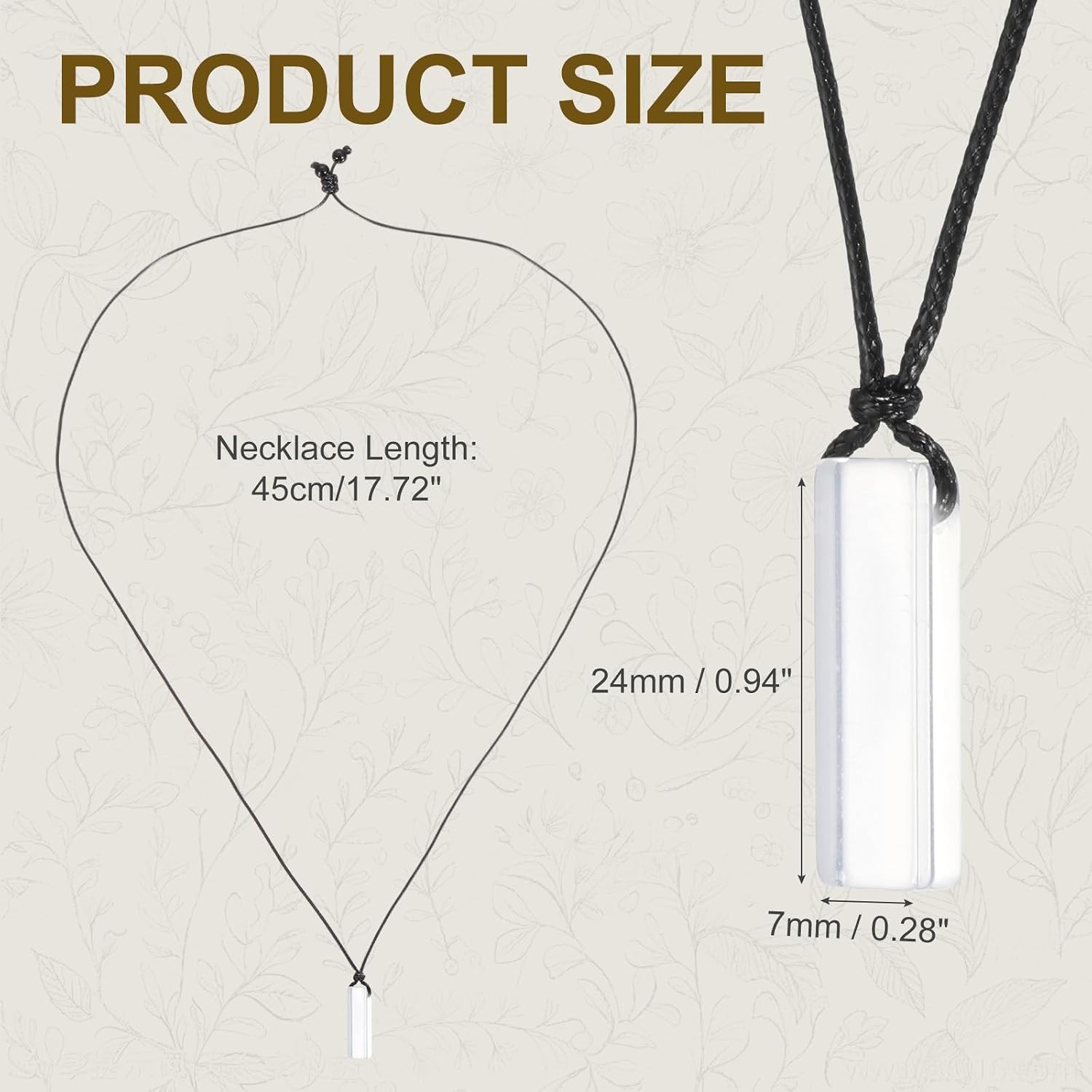 PATIKIL Chakra Crystals Necklace, Crystal Stones Bar Pendant Necklace Adjustable Black Rope Energy Natural Gemstone Pendant Jewelry for Unisex Men Women