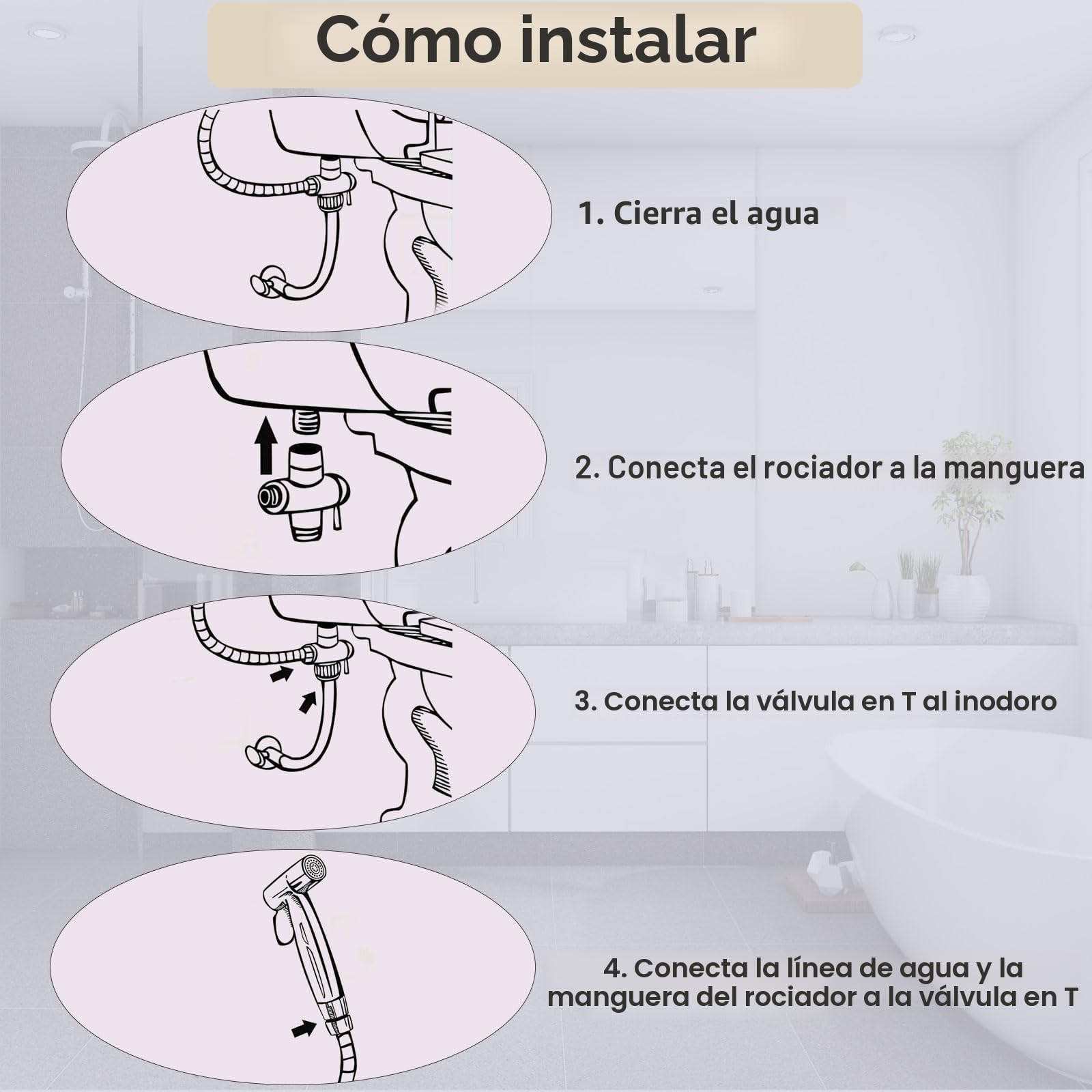 Kit de Pulverizador de Bidé de Mano, Ducha Bidet Acero Inoxidable con 1.5m Manguera, Grifo Portatil para WC Kit, Juego de Ducha de Mano de Bidé para Higiene Personal