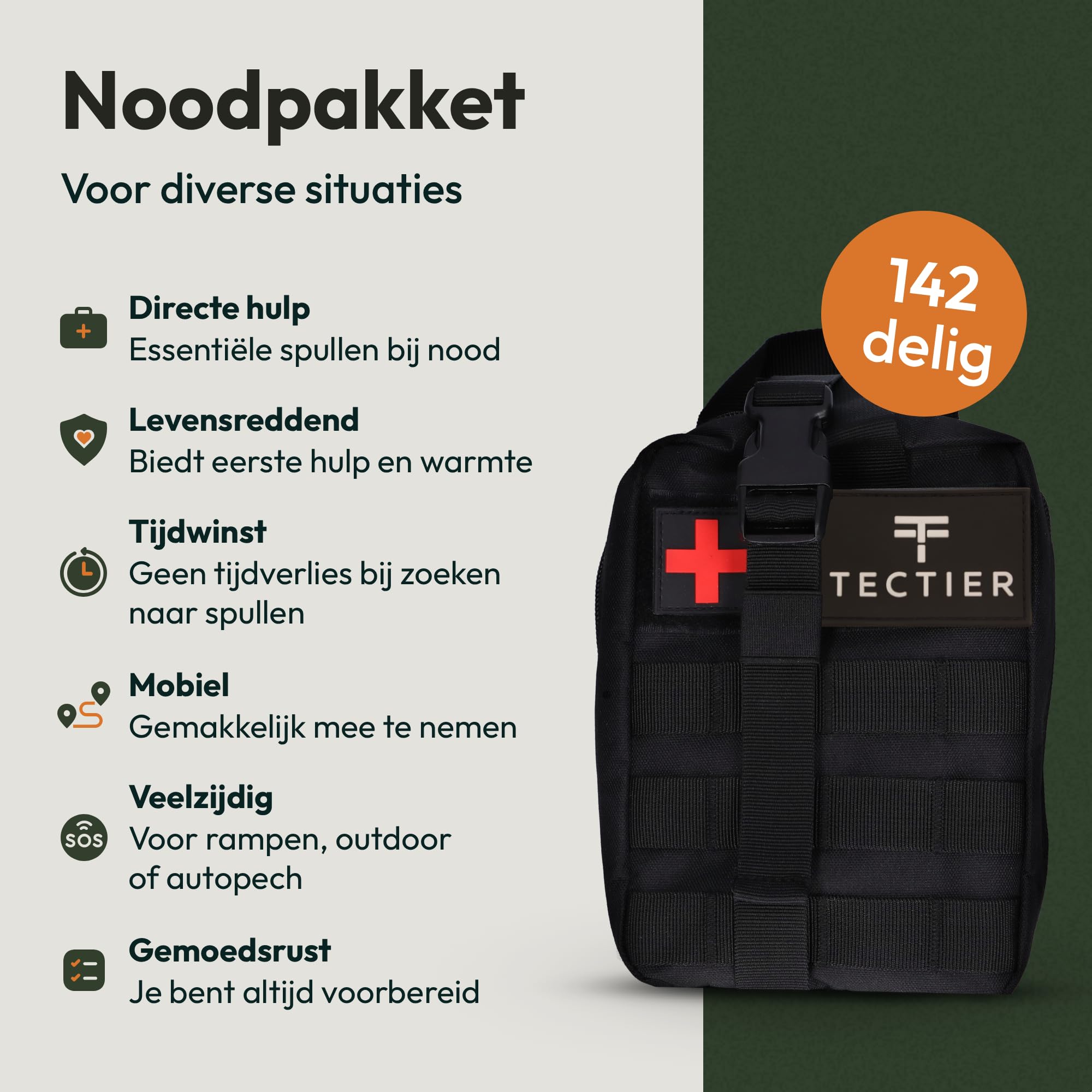 142-teiliges Notfallpaket im Rucksack – Komplettes Überlebenskit für Notfälle – Erste Hilfe, Feuerstarter, Taschenlampe, Angelgerät & Werkzeuge – Notfall-Überlebensset für Zuhause, Auto