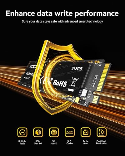 Miniatura 7 de KOOTION Unidad interna de estado sólido PCIe 3.0 M.2 de 512 GB PCle 3.0x4 SSD NVMe M.2 2280 SSD interno hasta 3500MBs PCIe Gen 3 NVMe SSD Menos