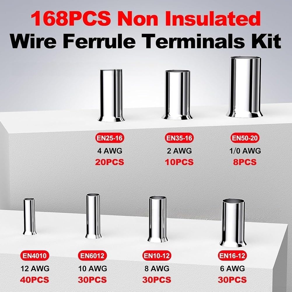 Kit Terminales Cobre Estañado 168 Pzas Isolados