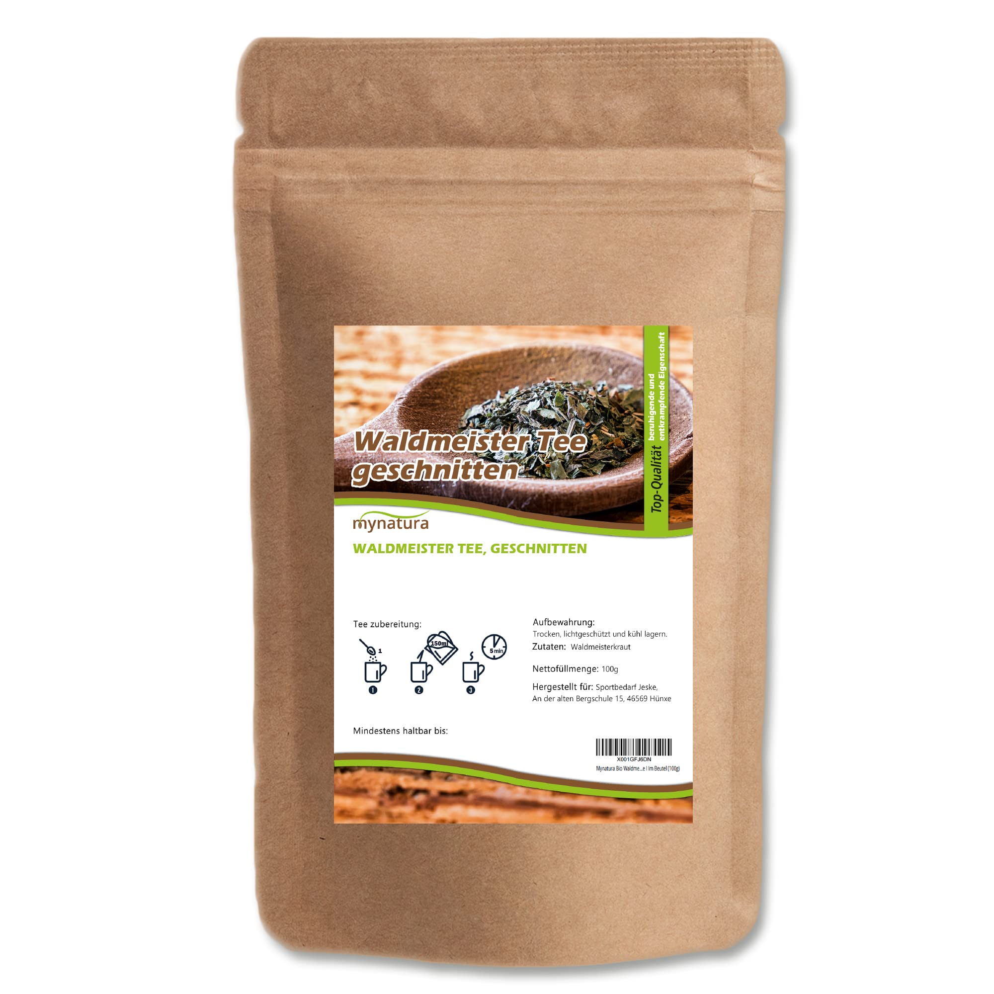 Mynatura Waldmeister geschnitten I Tee I Waldmeistertee I Getrocknet I Unverkennbarer Geschmack I Waldmeister Kraut I Ohne Zusätze I Im Beutel (1000g)