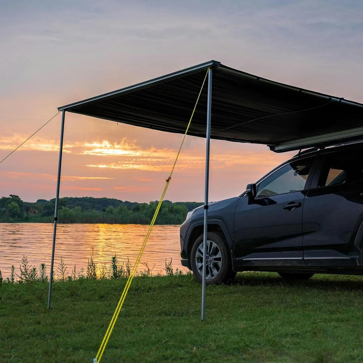 AMNOOL Van Tents for Camping Car Overlanding Awning Pull-Out Vehicle Shades, 420D Ripstop Oxford Cloth Side Awning, Height Adjustable, for SUV/Truck/Van (Size : 200x300cm/6.6x9.8ft)