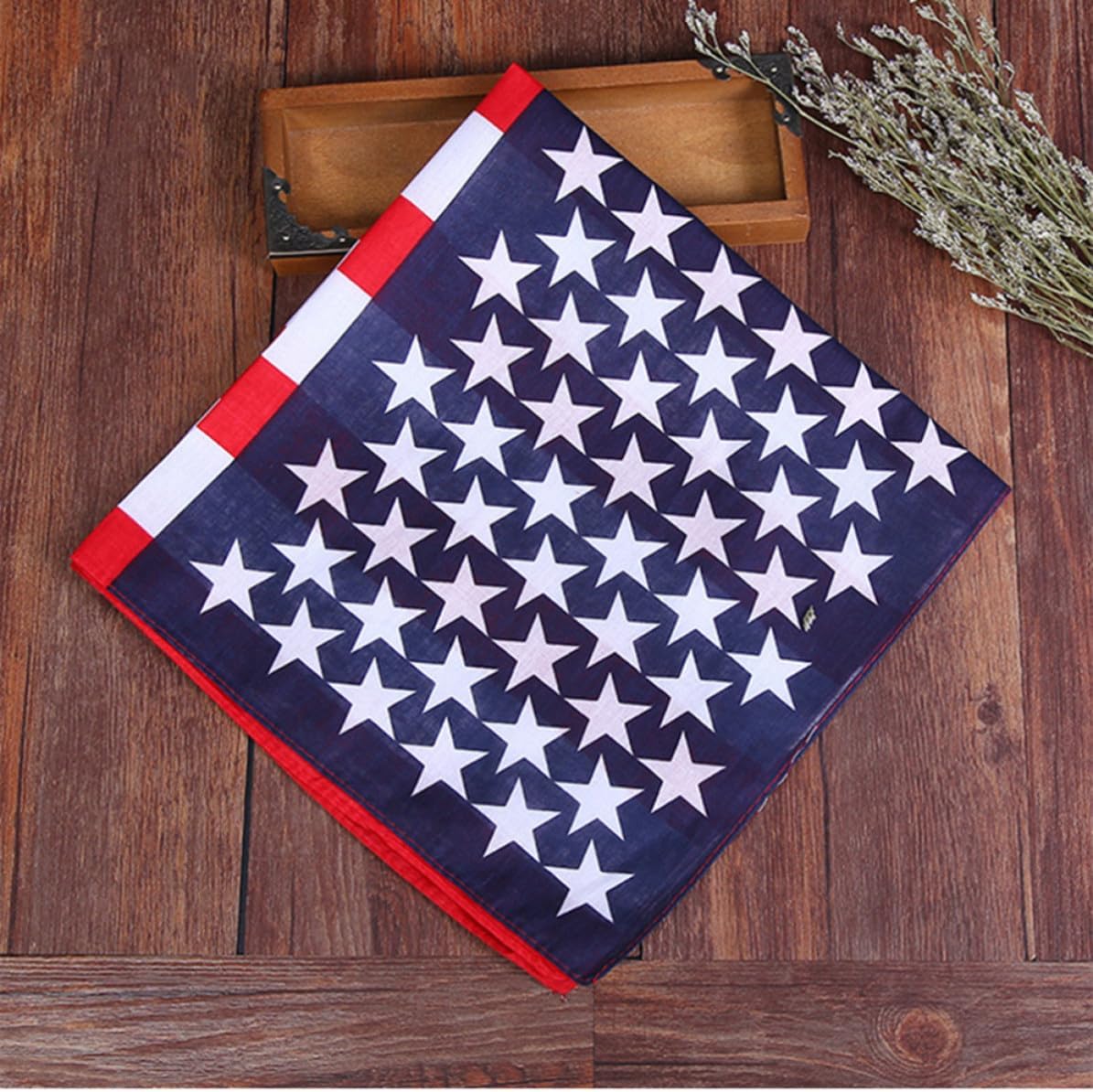 OUNONA 5pcs American Flag Printed Headscarf Comfortable Cotton Bandanas for Men and Women Breathable Outdoor Headband Suitable for DIY and Outdoor Activities