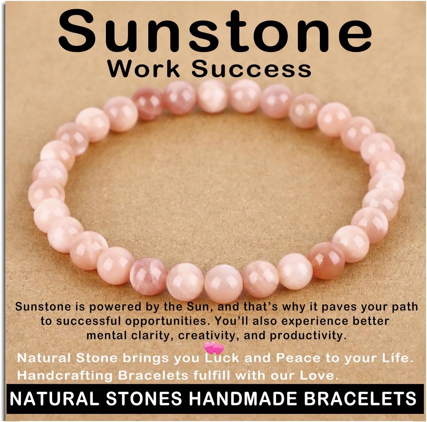 Handmade Gemstone Stretch Elastic Bracelet Crystal Healing Reiki Nature's Beauty and Spiritual Essence Unisex