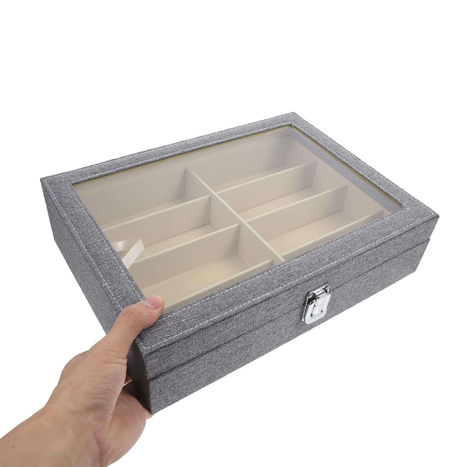 Vaguelly Caja para Guardar Gafas Ranuras de Exhibicion Organizador de Gafas de Sol Estuche Transparente para Tienda o Hogar