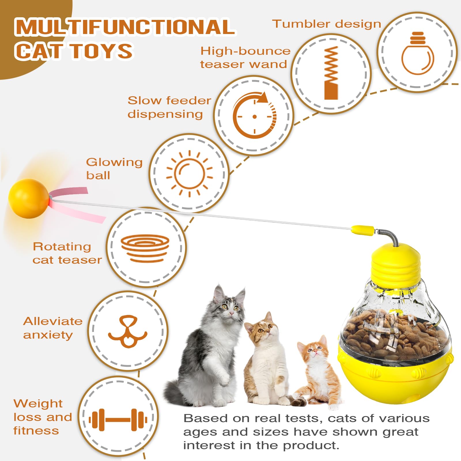 Katzenspielzeug, interaktives Katzenspielzeug für Indoor-Katzen, Katzenfutterspender, Katzen-Leckerli-Puzzle, Katzenpuzzles für Indoor-Katzen, Hände für Katzen, Leckerli-Spender, Spielzeug,