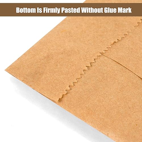 Miniatura 4 de Paquete de 100 bolsas de papel Kraft para bocadillos, galletas y palomitas de maíz, pequeña bolsa de regalo (café, 6.3 x 8.5 pulgadas)