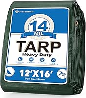 Vista 13 de Lona impermeable de 8 x 10 pies, lonas resistentes impermeables de 0.551 in. de lona, cubierta protectora multiusos, lona grande, resistente a