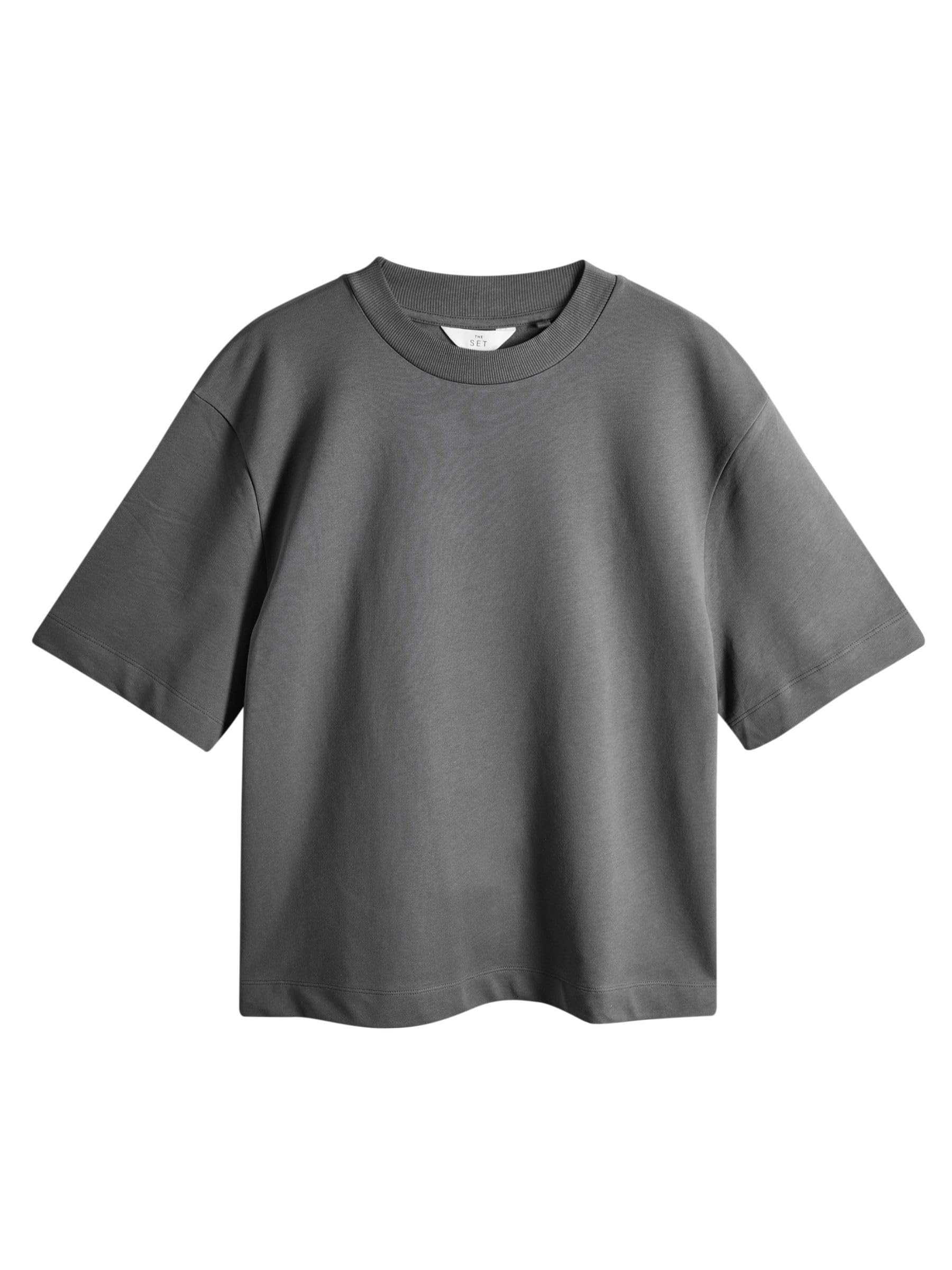 THE SET Femme T-Shirt épais Premium, Lot de 3 | Coupe standard, 100 % coton