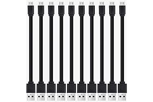 10-Pack 1ft Micro USB Cable Flat, Charger Cord