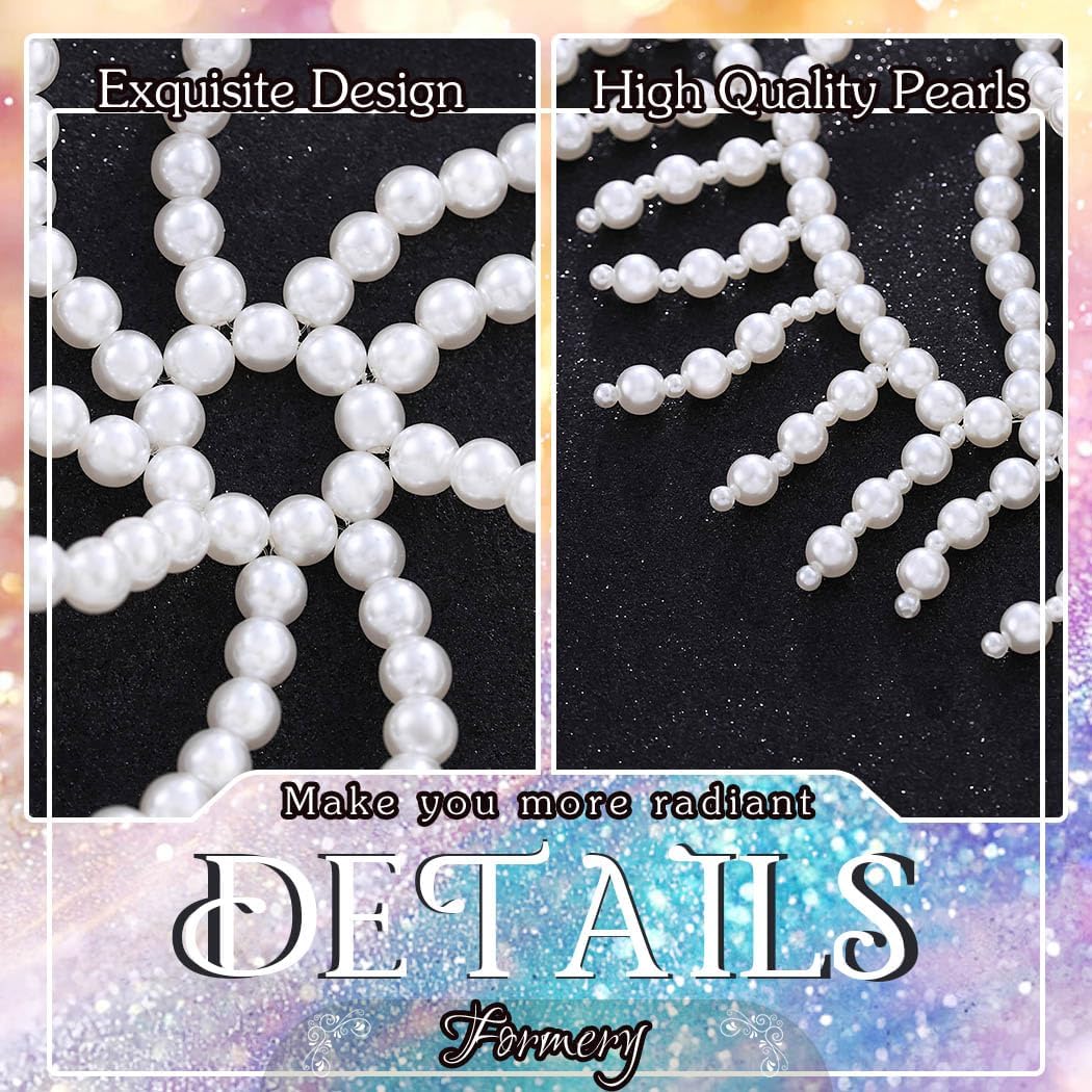 Formery Pearl 1920s Flapper Cap Fringe Mesh Gatsby Headband Roaring 20s Headpiece Hair Accessories for Women - Image 4