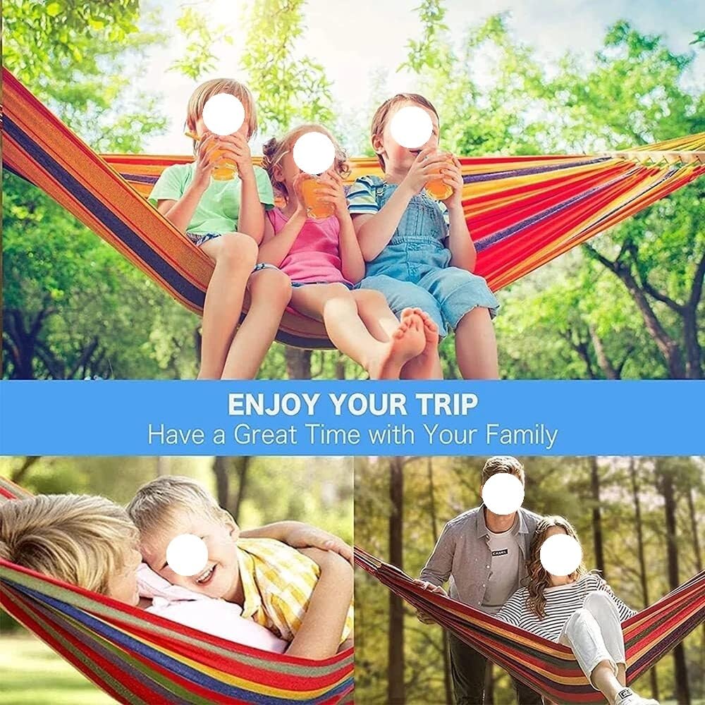 Hamacas Camping Hamaca Hamaca al Aire Libre Jardín Viajes Deportes Hogar Campamento Columpio Lona Raya Cama Colgante Hamaca Doble Personas Individuales Hamac de Jardin(Red 80x240CM)