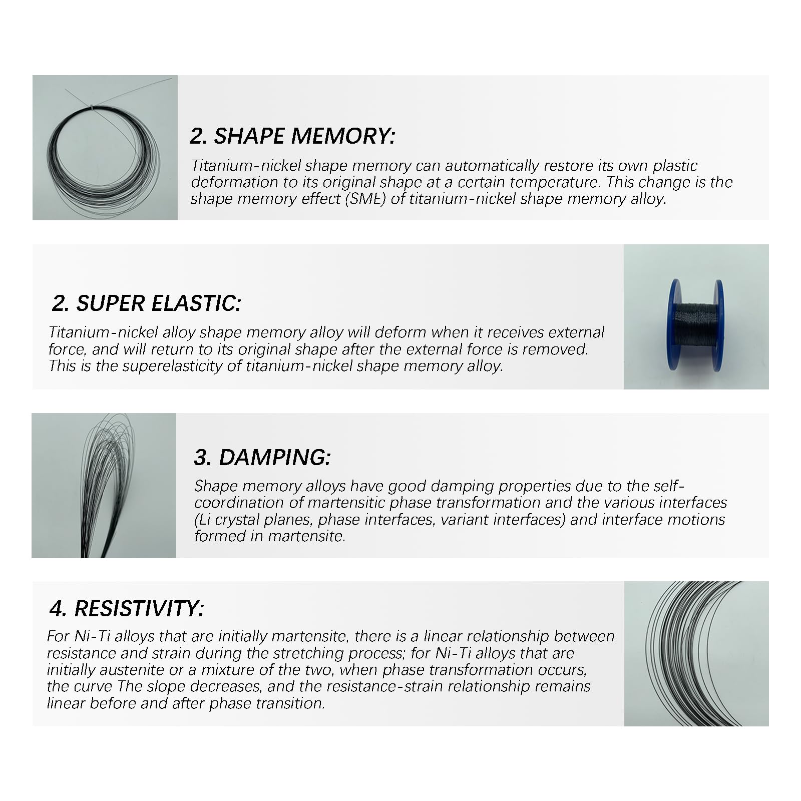 TEN-HIGH weiß Titandraht,Titan Nickel Draht 0.9mm,Superelastischer Nitinol Memory Stahldraht,Nickel Titan Legierungsdraht,1m lange
