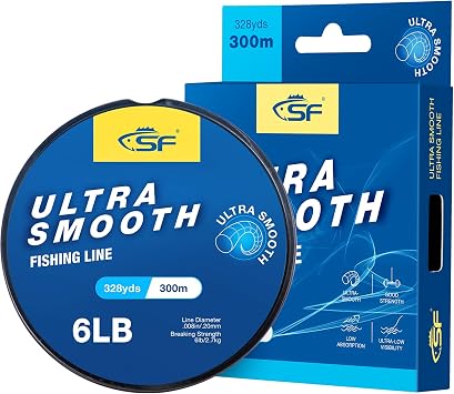 SF Monofilament Fishing Line Ultra Smooth with Spool Mono Nylon Line Clear 2 4 6 8 10 12 14 17 20 20LB, 110YDS/330YDS Invisible Fishing Wire String Freshwater Saltwater