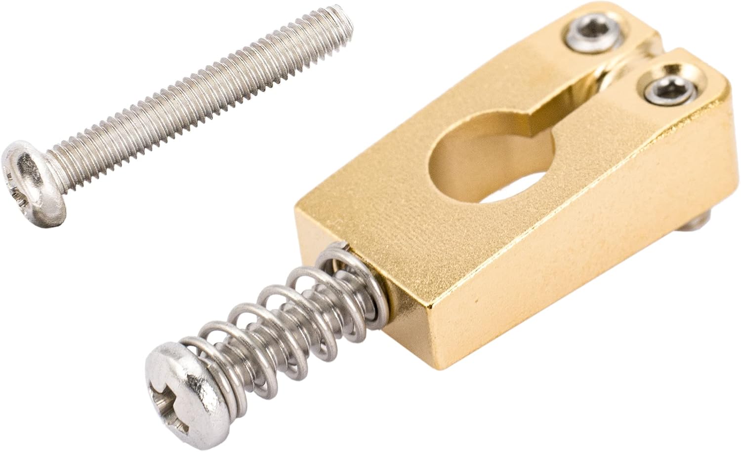Musiclily Ultra 10.5mm Full Solid Brass Tremolo Bridge Saddles for Strat Style Electric Guitar, Gold (Set of 6)