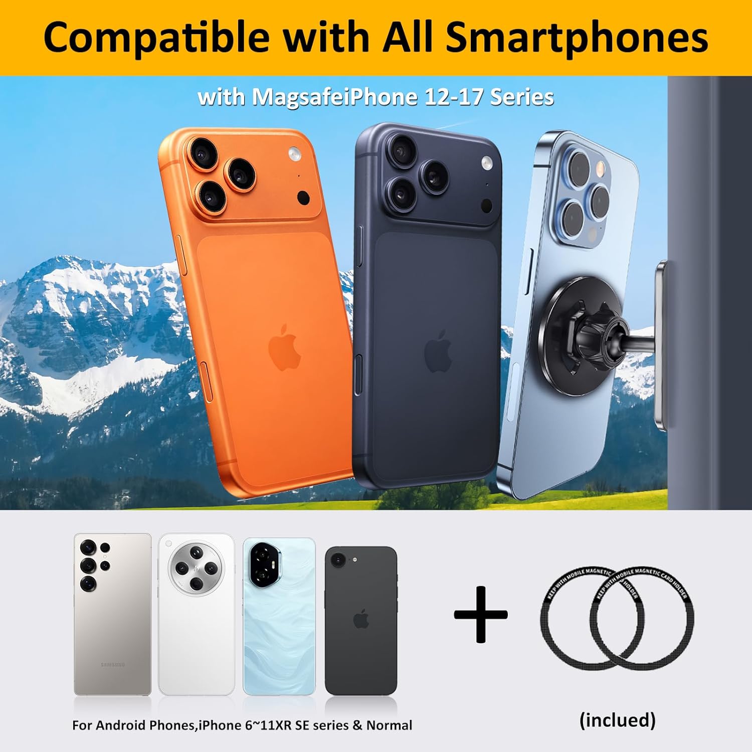 Falafa Magnetic Phone Holder for Golf Cart, 360° Rotatable Gym Magnetic Phone Holder,Alloy Base & Ball Joint, Compatible with MagSafe iPhone 12-17 Series - Image 6