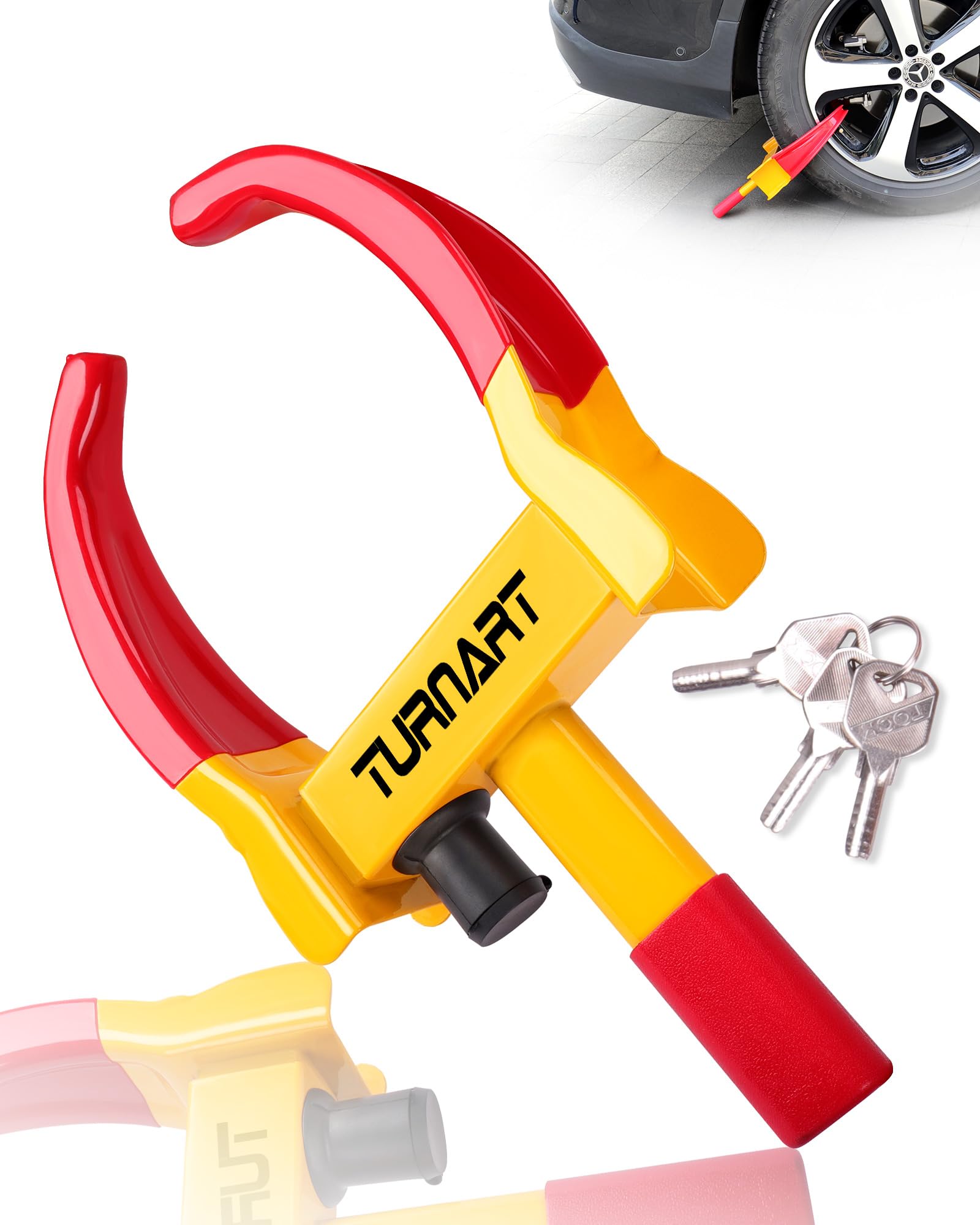 Antivol De Volant Avec Alarme 120 DB Turnart - Universel, Barre En T, 2 Clés, Pour Voiture, Camionnette