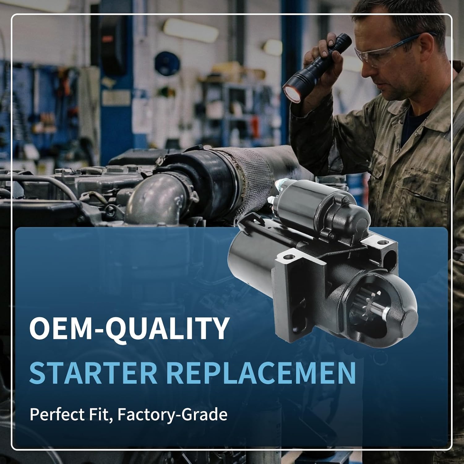 Mercruiser Volvo Penta Starter 1996-2007 Replacement for 4.3 5.0 5.7 6.2 7.4 8.1 8.2L V6 V8, Mercury Marine Starter Motor, 1.4KW 11-Teeth, Replace 863007A1 50-863007A1 30433 30460 3660566-3 6792BN