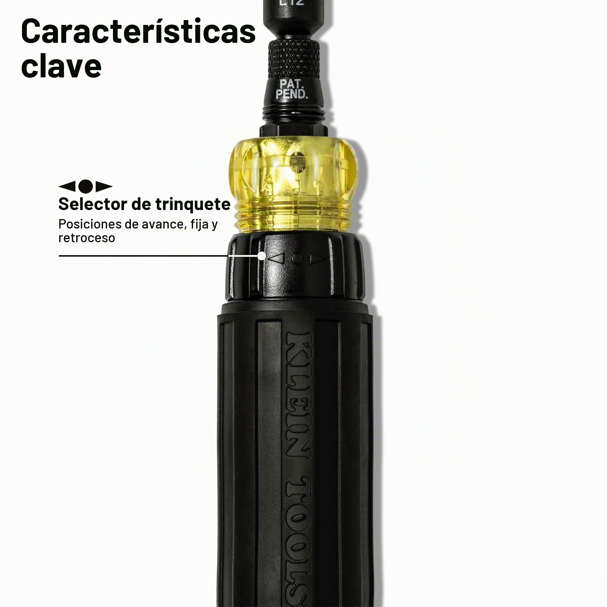 Klein Tools 32500HDRT KNECT Destornillador de carraca, destornillador multibrocas/llave de vaso, herramienta 11 en 1 apta para impacto con puntas Phillips, planas, cuadradas y Torx