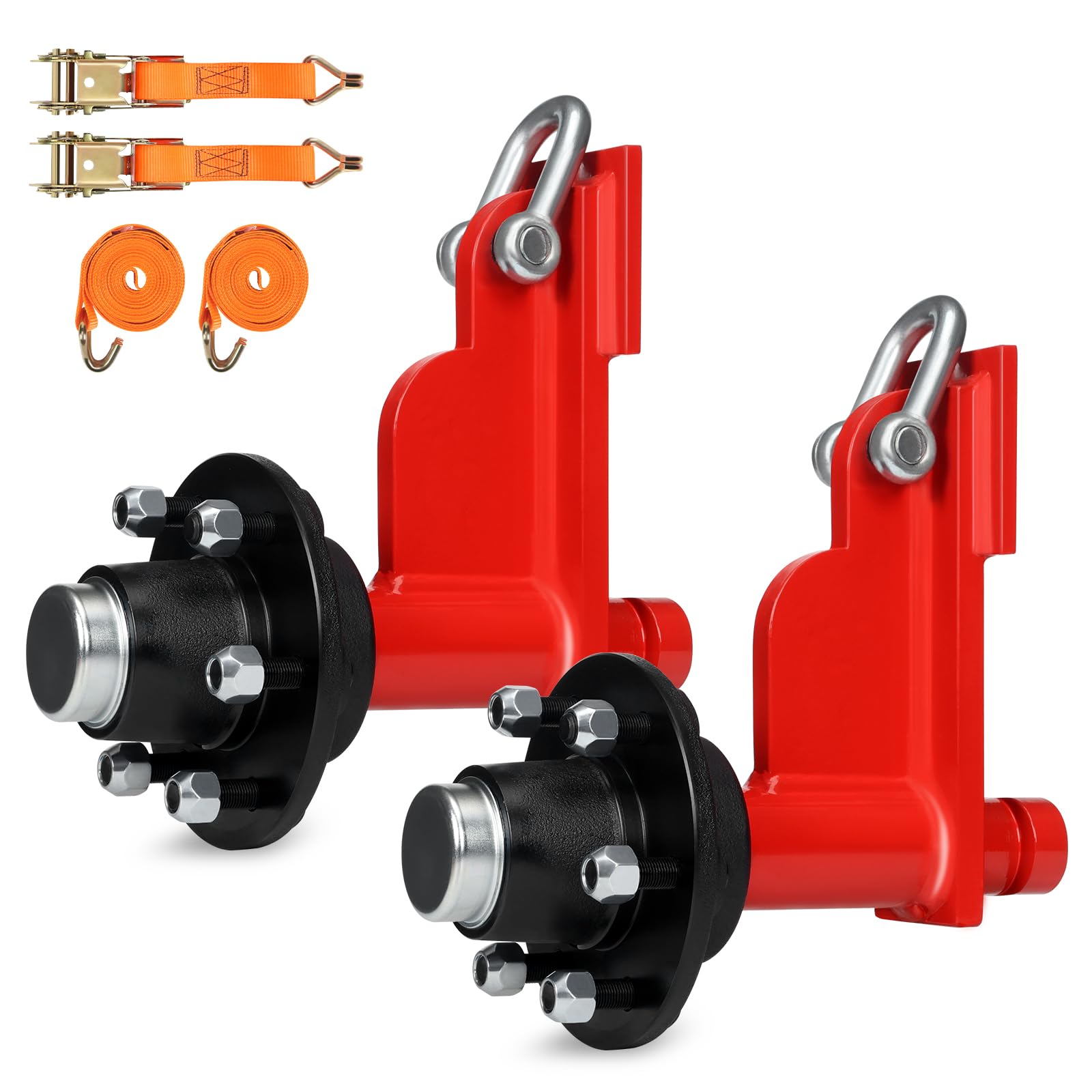 Atesilor 2 Pack Shipping Container Wheels 6 Lug, Axles Kit with