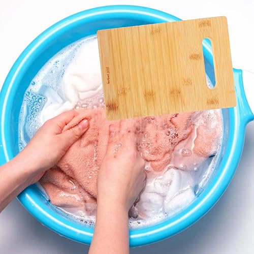 Miniatura 6 de Cabilock Tabla de lavado de madera, tabla de lavar, tabla de lavar a mano, mini tabla de fregar para el hogar, camisas de limpieza para niños