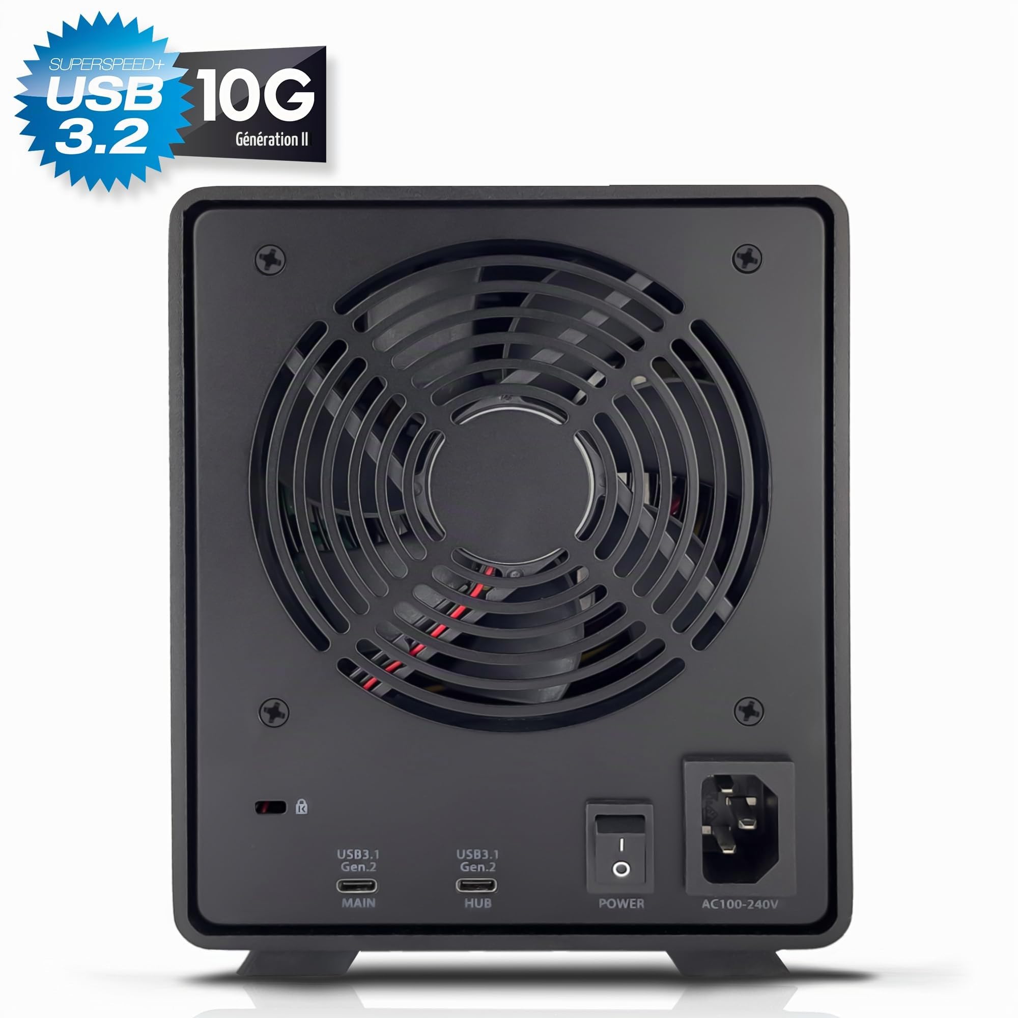 FANTEC 5X USB3.2 Gen2 10G Hard Disk Docking Station for 5X SATA 3.5/2.5 inch SSDs and HDDs. Transfer Rates up to 10Gbit/Sec, no Tools Required, USB HUB, 2X USB Cable. Aluminum housing Black