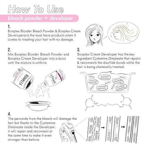 Miniatura 4 de Blonder Bleach en polvo, múltiples resultados rubios claros, sin polvo, menor olor, menos daño en el cuero cabelludo, 17.6 onzas