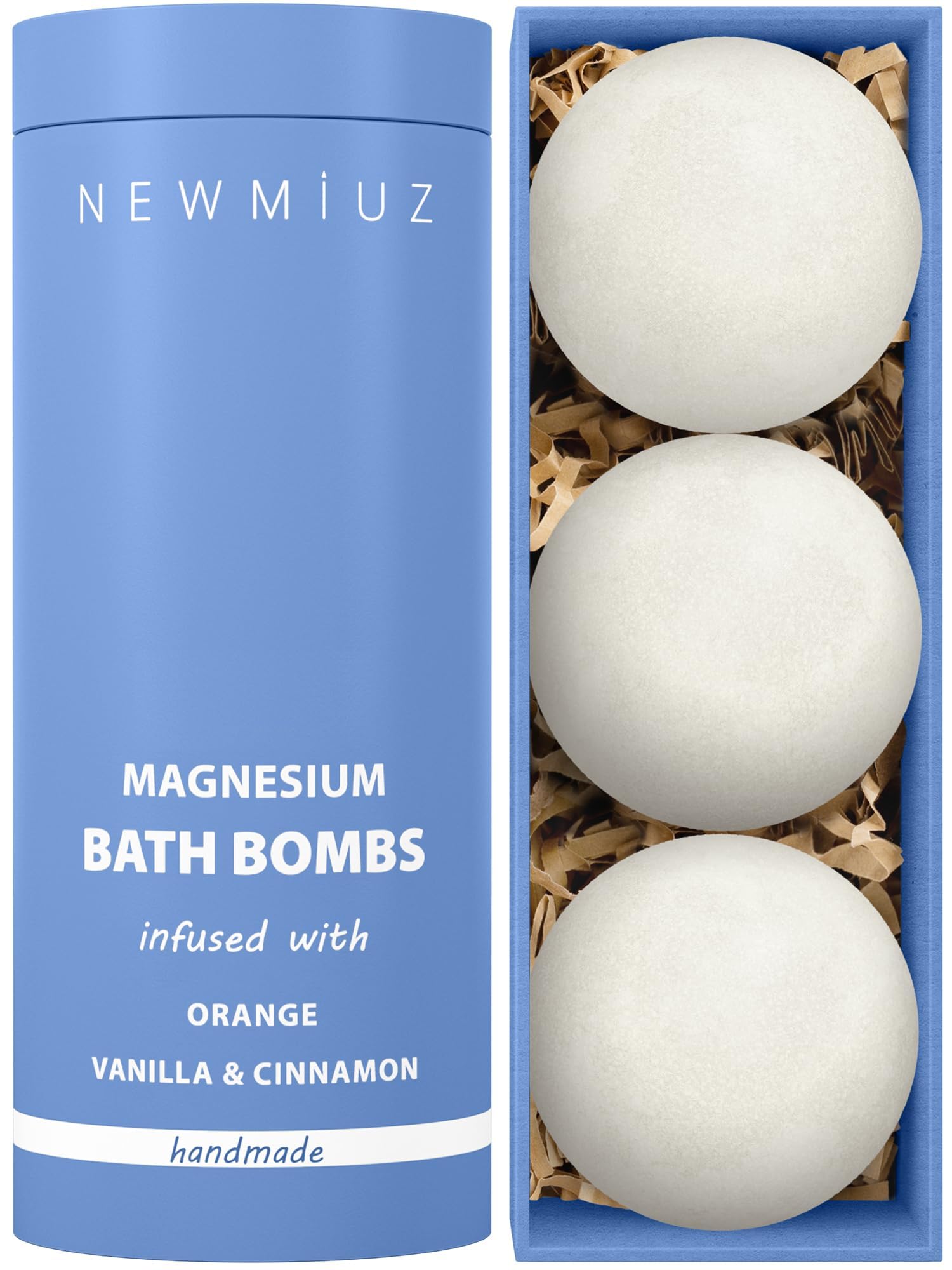 Magnesium Bath Bombs Post Workout Recovery Sore Muscles Tension Epsom Salt Luxury Bubble Bath Spa Essential Oil Infused Bath Bombs Vanilla Cinnamon Orange Perfect Stocking Stuffers Gift