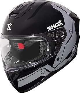 Shox Helmets Apex Tech Motorcycle Helmet ECE 22.06 Approved Unisex Full Face Street Road Motorbike Crash Lid for Bike Scooter Moped Riding