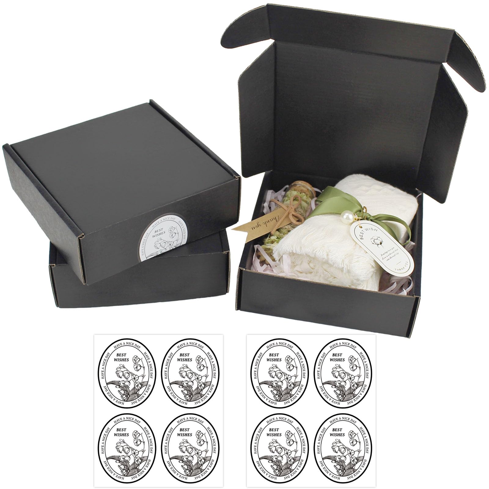 Yankmoom Black 8 Pcs Small Cardboard Boxes,15X15x5cm Gift Packing Boxes Corrugated Cardboard Shipping Boxes For Business, Posting, Storing Or Gift