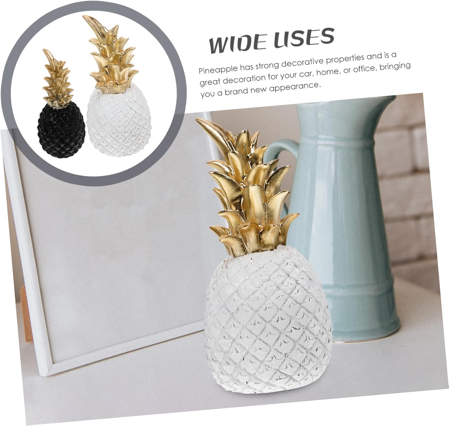 2pcs Decorative Pineapple Ornament Set Pottery Artificial Pineapple Figurine for Home Party Supplies and Bedroom Decoration Compact and Stable Design