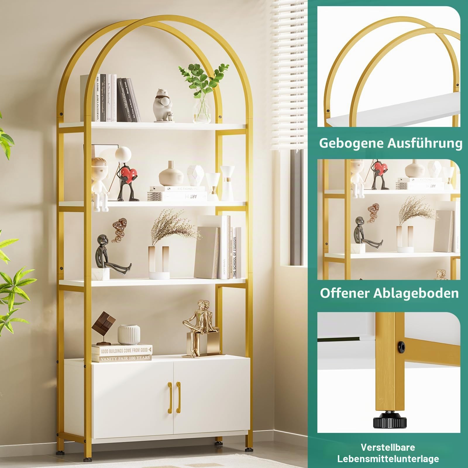 Sle industriale con armadio in metallo e legno Sto Rack moderno espositore per soggiorno, casa, ufficio, camera da letto, arredamento bianco e nero.