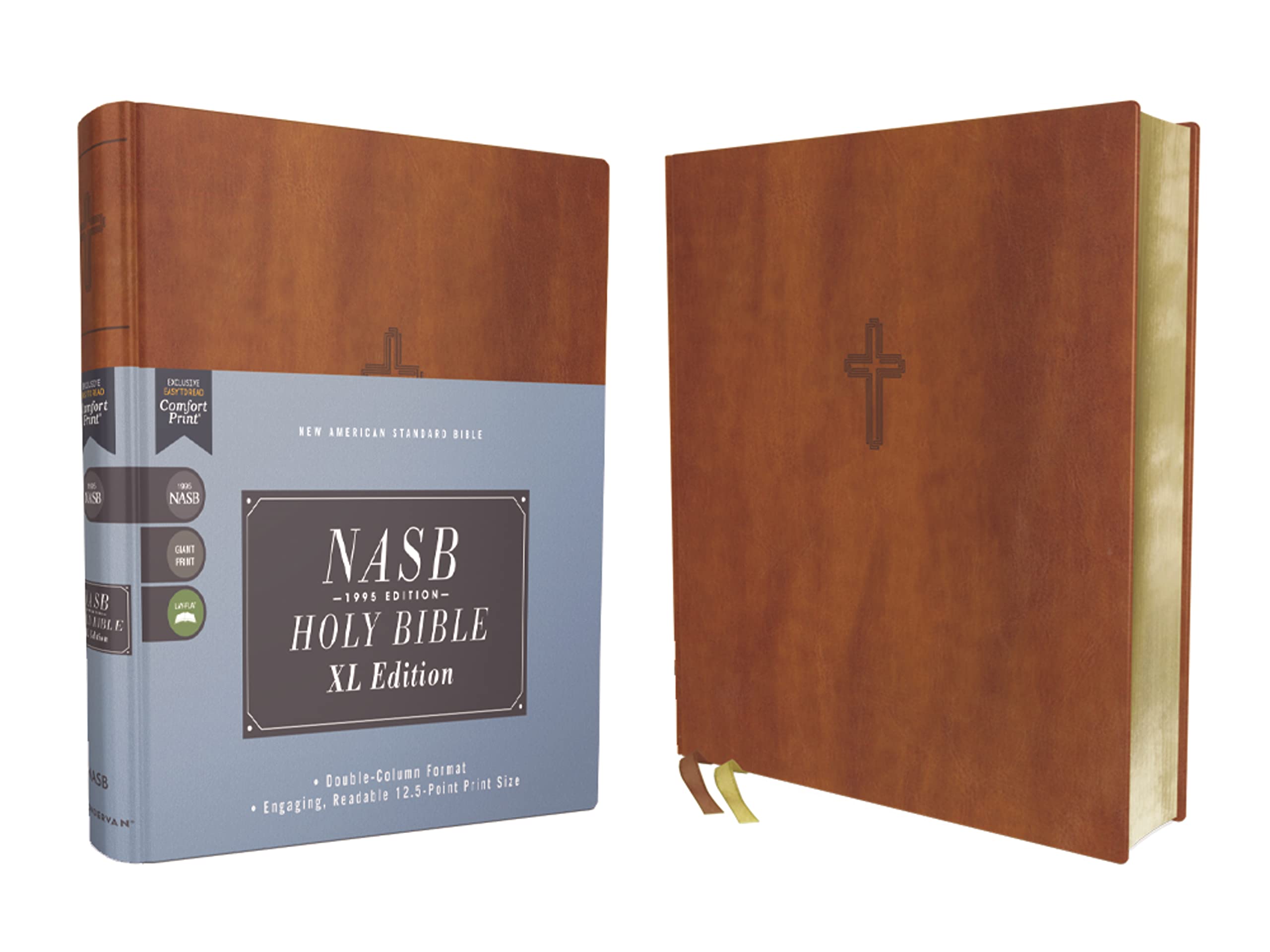 NASB, Holy Bible, XL Edition, Leathersoft, Brown, 1995 Text, Comfort Print Imitation Leather – February 2, 2021