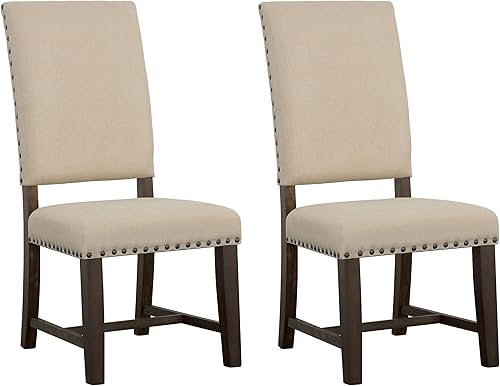 Coaster Home Furnishings Twain 109143 - Sillas Parson tapizadas, color negro y beige