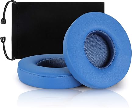 Replacement Earpad Cover, Ear Cushion Pads Compatible with Solo 2.0 3.0 Headphones by Dr. DRE 1 Pair Blue